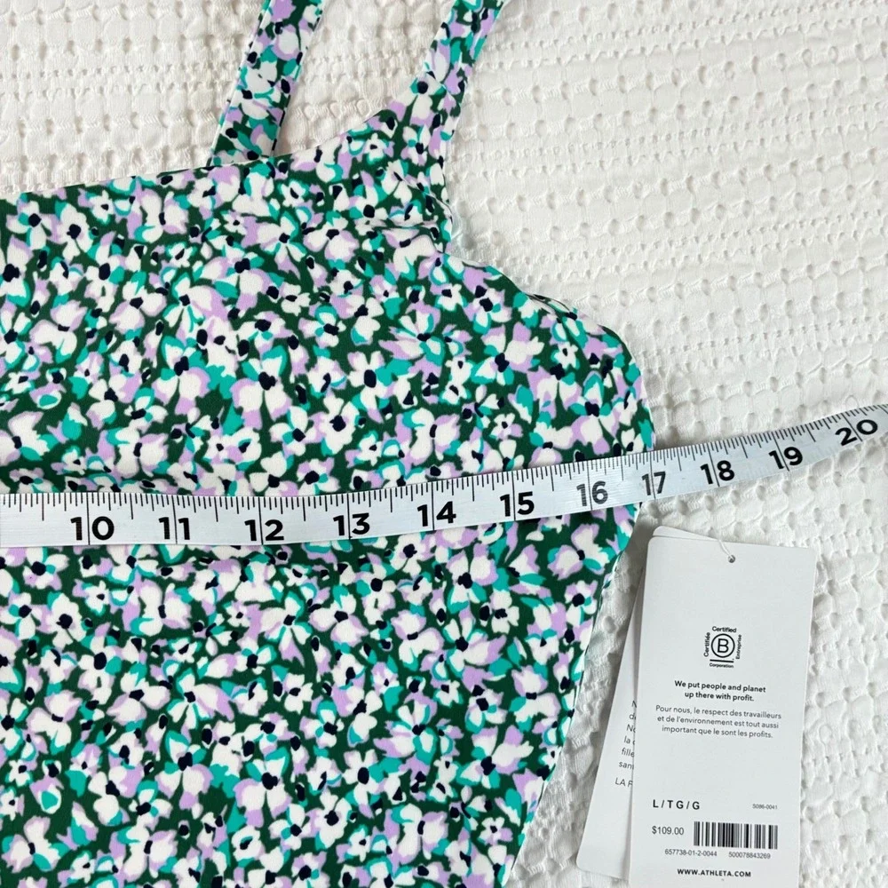 NWT‎ Athleta Hermosa One Piece Women L T Floral Medium Coverage Beach Pool Swim